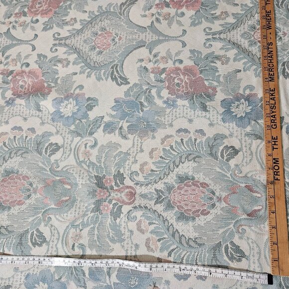 Upholstery Tapestry Fabric Material Renaissance Baroque Blue Cream 56" Wide by Y - Picture 3 of 9